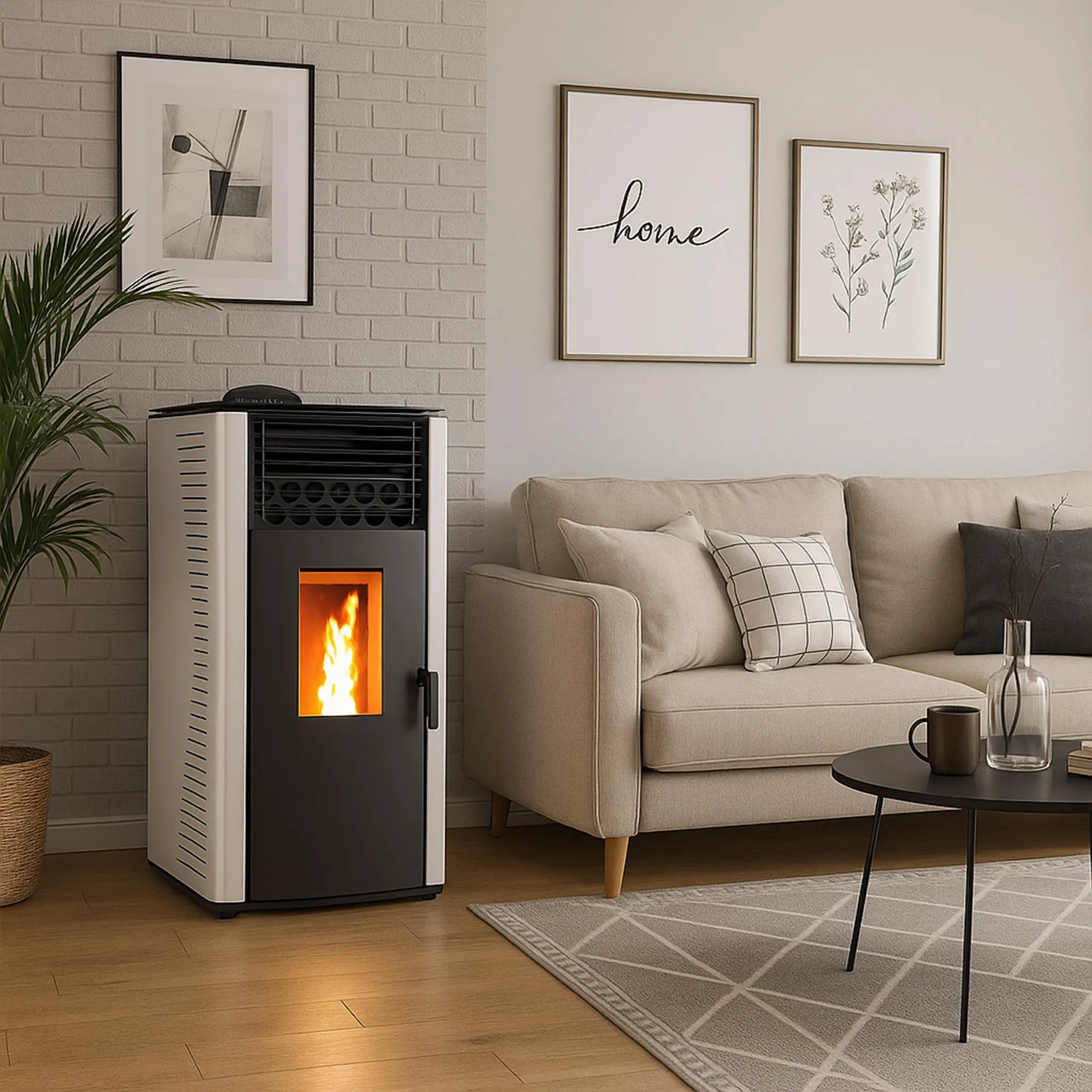 Anita 12 kW Sannover White – Warmluft-Pelletofen 3