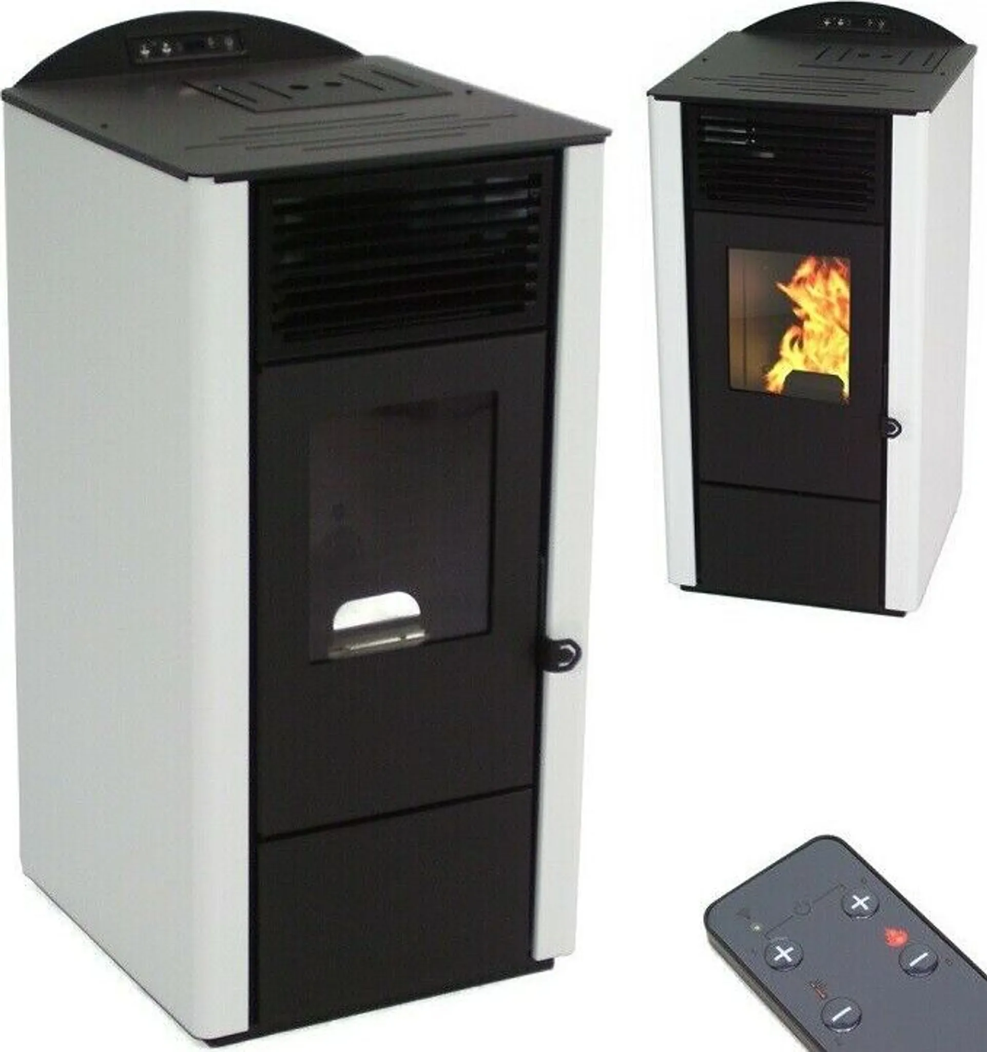 Pelletofen 9,5 kW A+ – weiß, mit programmierbarem Thermostat