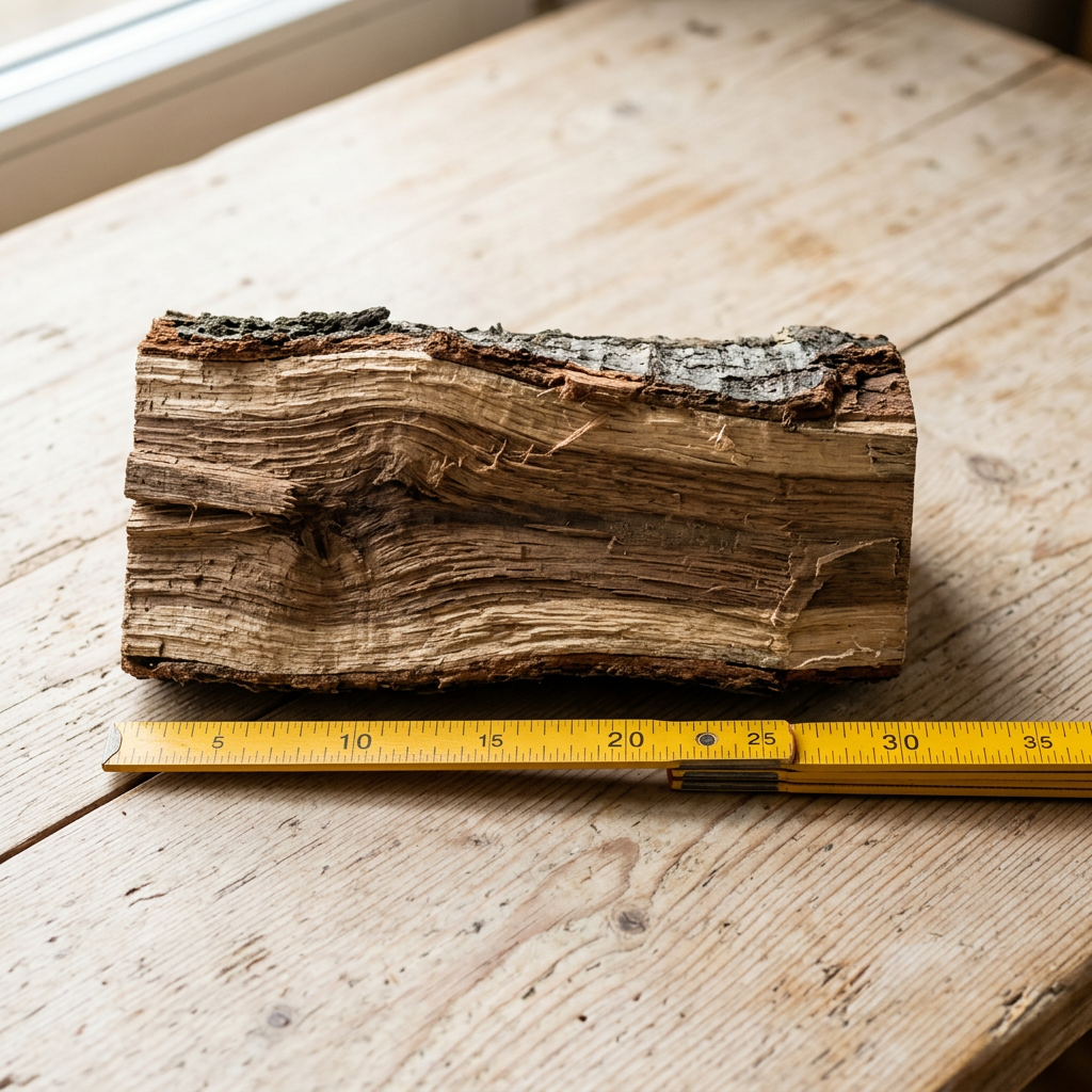 Fichten-Brennholz (1 Ster / 25cm) – Größenvergleich